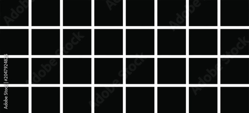Photography Hermann grid optical illusion, black squares with white grid lines pattern
