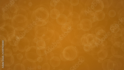 Slika na platnu Abstract vector illustration of a bright yellow background with numerous concentric ripples and water wave circles from falling droplets