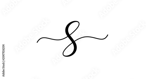 Black ink handwritten ampersand symbol on white background