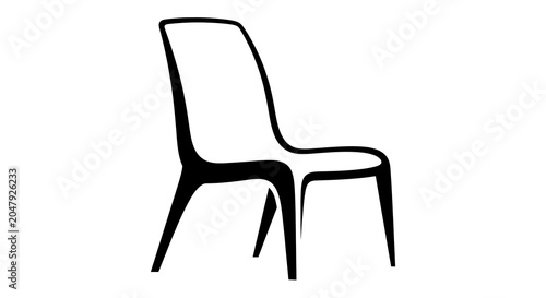 Black line of a simple wooden chair furniture