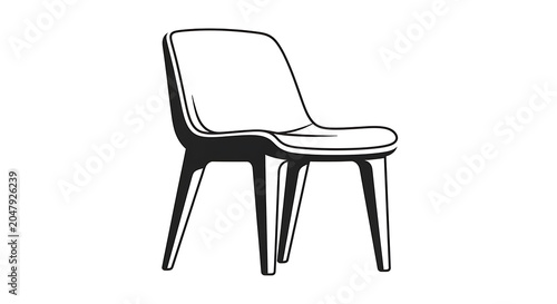 Black leather office chair with five-star base and armrests, isolated on white background, furniture