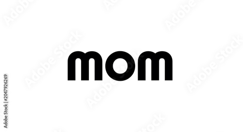 Black lowercase sans-serif font spelling the word mom text