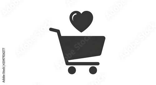 Black office chair with heart-shaped backrest on casters furniture