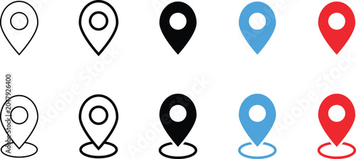 Cuadro en lienzo Set of Location pin icon