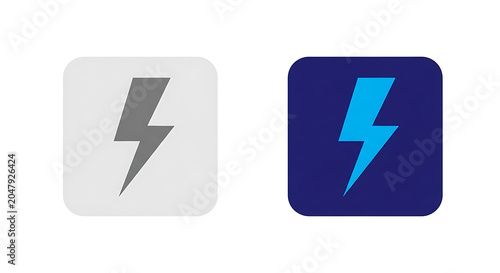 Blue and gray geometric arrow number seven on white and dark backgrounds