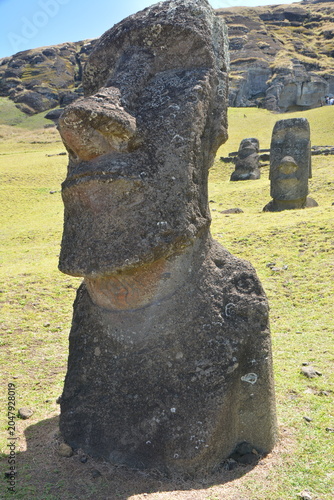Moai Statues and Volcanic Landscapes of Rapa Nui, Chile