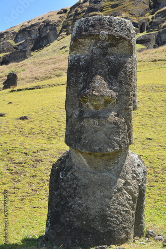 Moai Statues and Volcanic Landscapes of Rapa Nui, Chile