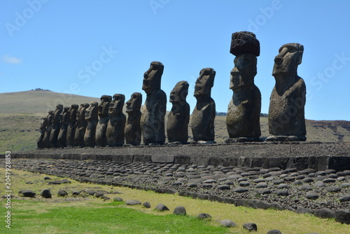 Moai Statues and Volcanic Landscapes of Rapa Nui, Chile