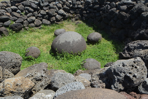 Moai Statues and Volcanic Landscapes of Rapa Nui, Chile