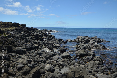 Volcanic Coastline and Pacific Ocean Landscapes of Rapa Nui, Chile