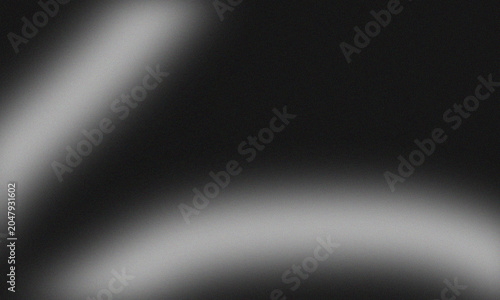Abstract Black grainy gradient background with blurry white light waves and noise texture texture overlay