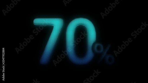 Blue 70% Off Particle Animation on Dark Background, Glowing Dot Grid Vertical Scanning Animation Motion Graphics Seamless Loop, 4K