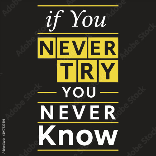 Slika na platnu Inspirational quote on with yellow and white text