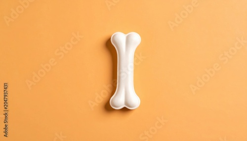 Minimalist dog bone on a vibrant peach background, perfect for canine theme