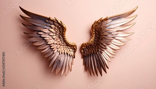 Glimmering Wings: A Surreal Digital Depiction of Abstract Golden Flight
