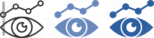 Quadro em tela Set of eye icons with different styles and data, analysis