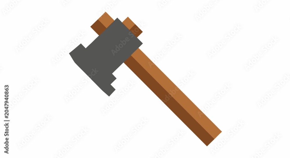 Naklejka premium Pixel Art Hammer Tool.