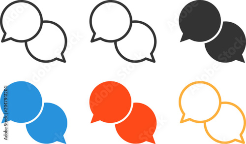 фотографія Set of six speech bubble icons in different colors