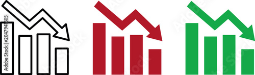 Photos Vector illustration of business growth and decline