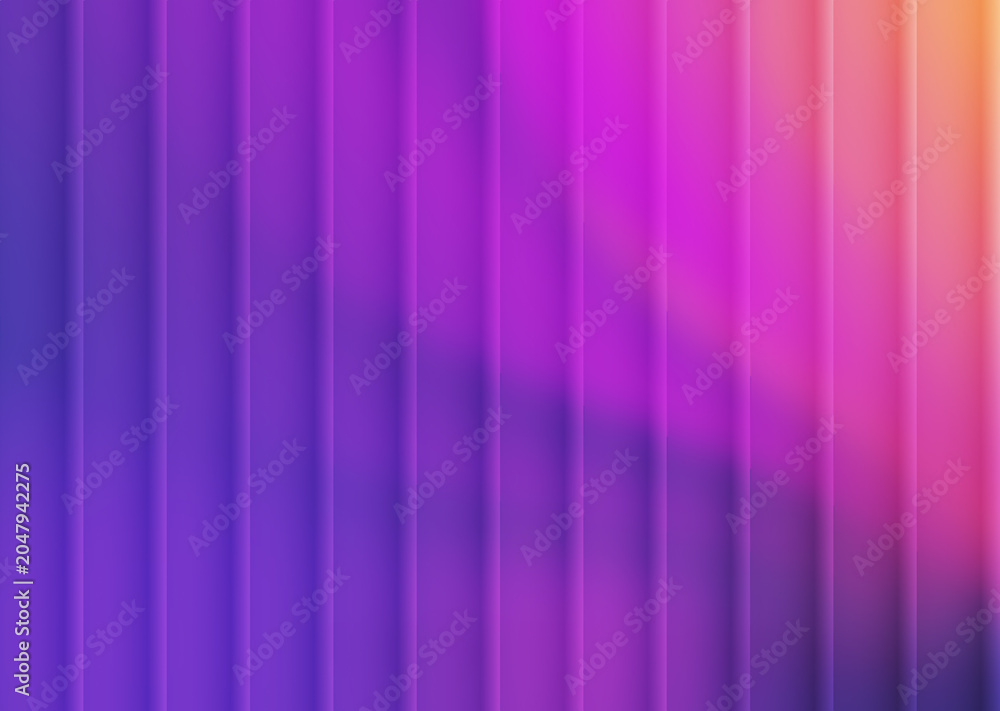 Fototapeta premium Abstract background design featuring vertical lines with smooth gradients of vibrant purple and orange colors in a modern minimalist style