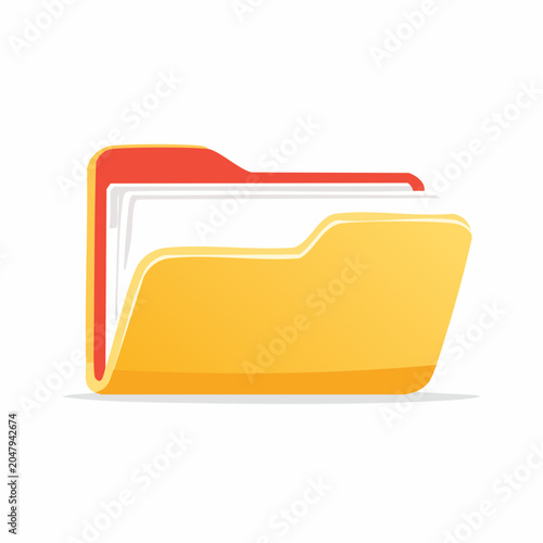 Yellow file folder with documents