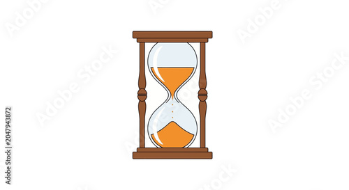 Obraz na plátně Hourglass with Orange Sand Flowing, Symbol of Time Passing