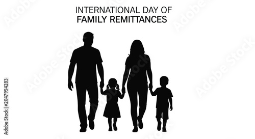 Schilderij op canvas International day of family remittances illustration