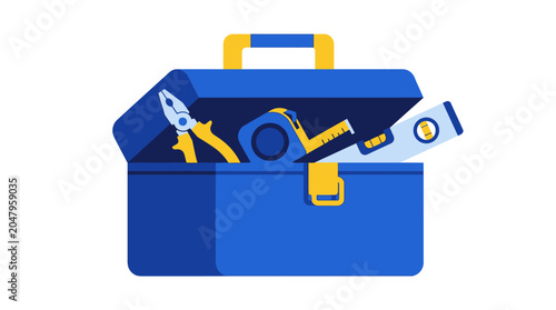 Blue Open Tool Box.