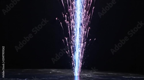 Electricity sparks in the darkness.