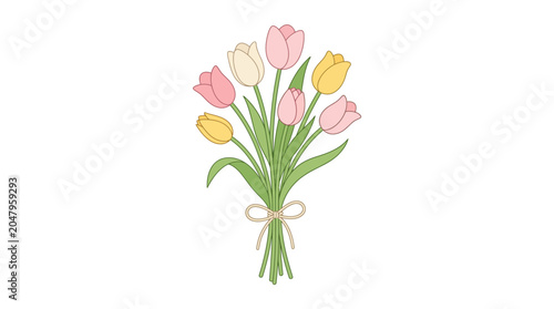 Bouquet of Colorful Tulips.