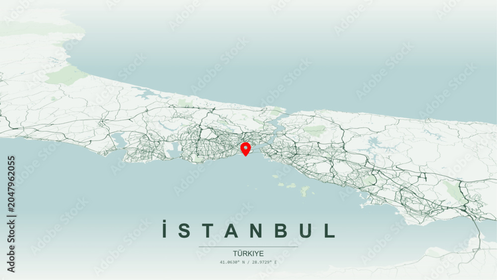 Φωτογραφία Modern minimalist vector map of Istanbul, Turkey