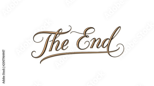 Tableau sur toile The end typography text design element.