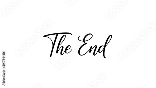 Foto A simple, elegant cursive text graphic displaying the words The End on a plain white background