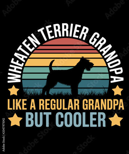 Cuadro en lienzo Funny Vintage Retro Dog Wheaten Terrier Grandpa Father's Day