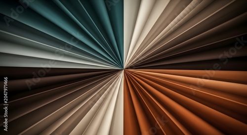 Abstract radial burst of colorful stripes converging from the edges toward the center