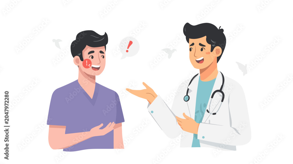 Fototapeta premium Doctor using stethoscope to examine patient heartbeat during routine medical checkup