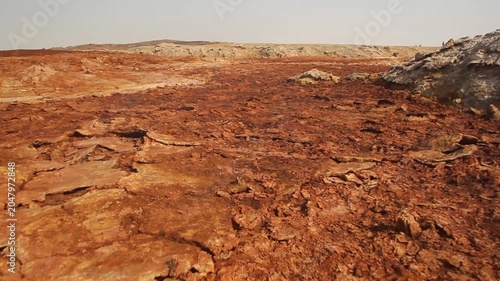 Desolate volcanic landscape of Dallol, Danakil depression, Ethiopia