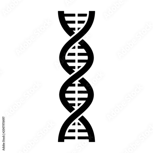Stylized Black DNA Double Helix Structure Graphic Element