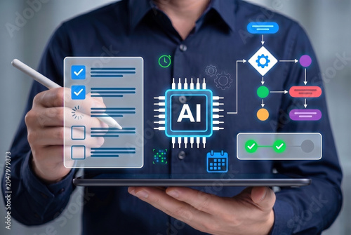 Quadro em tela enterprise ai automation interface showing intelligent workflow management with