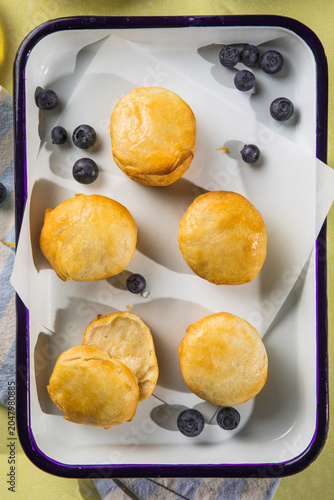 fresh baked English scones  on a plate