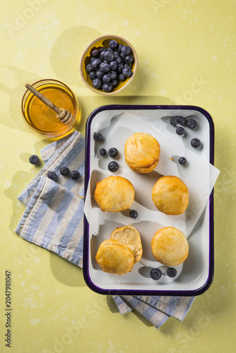 Scone Filled with honey  and Clotted Cream 