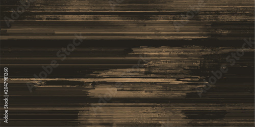Tableau sur toile Distorted, glitchy lines in muted brown tones create a distressed, abstract texture, evoking a sense of digital decay or signal interference
