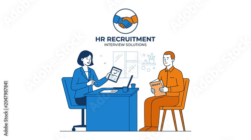 Tableau sur toile Businessman and woman in office meeting.
