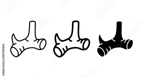 Bild auf Leinwand Branch Icon Set: Tree Branch Vector Graphics, Nature Elements, Outline and Silho