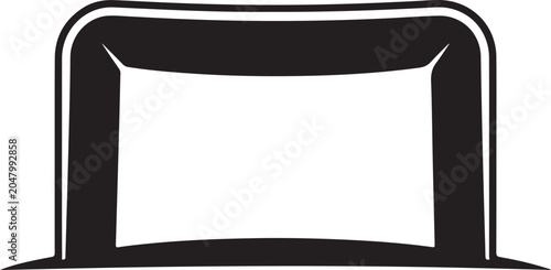 Tableau sur toile Hat silhouette displays a classic bowler design with rounded textures and smooth curves in a bold solid black graphic format perfect for theatrical styling or vintage fashion branding themes