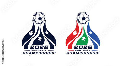 Fotografía FIFA World Cup 2026 Football Trophy Ribbon Logo Vector EPS