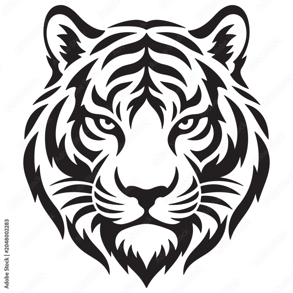 Fototapeta premium tiger head silhouette