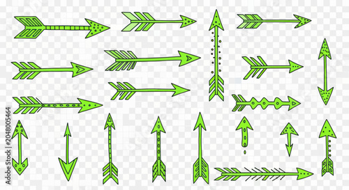 Schilderij op canvas Green Arrows Icons Symbols.