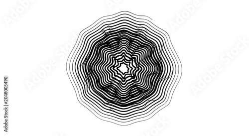 Tableau sur toile Black and white abstract geometric shape.