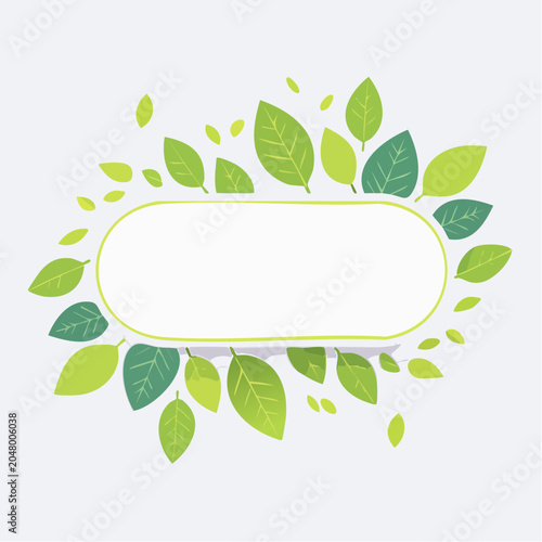 Green leaves frame with copy space
